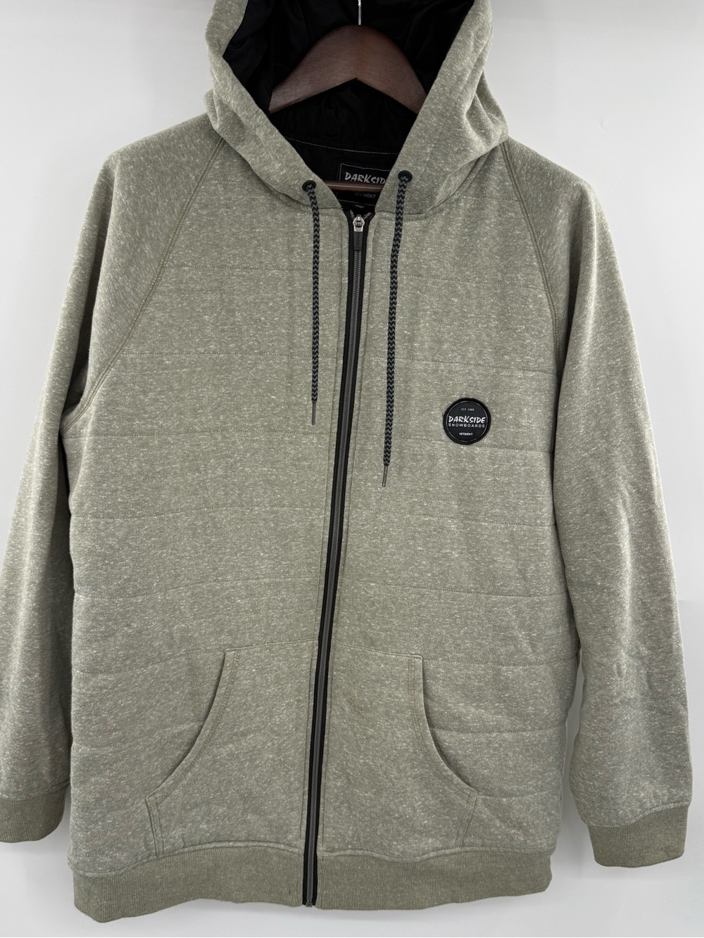 Darkside Snowboards Vermont XXL Green Full Zip Hoodie Snowboard Ski Streetwear